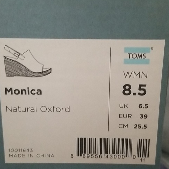 Tom's Monica Oxford Slingback Wedges Wide Width - Picture 6 of 6